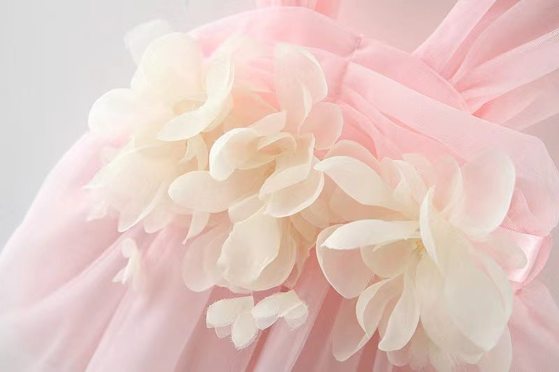 Vestido Infantil Flores y Tul