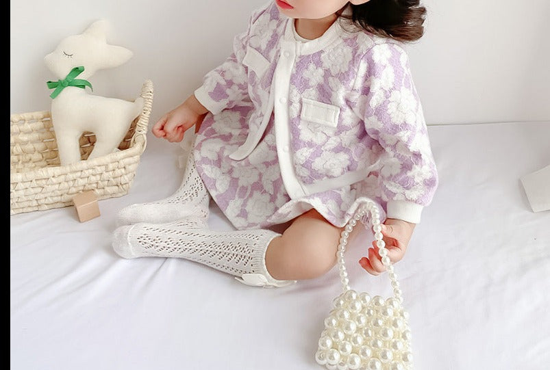 DR Vestido infantil Con Lazo y Cuello