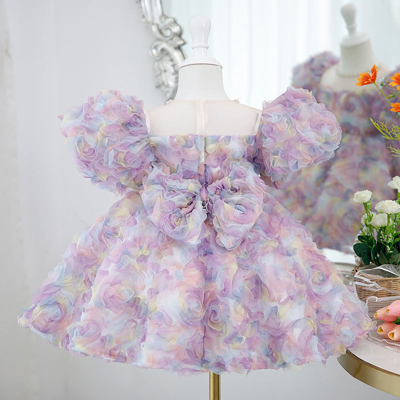 Vestido de Fiesta Infantil Floral Colores