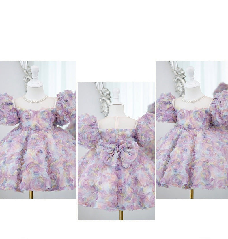 Vestido de Fiesta Infantil Floral Colores