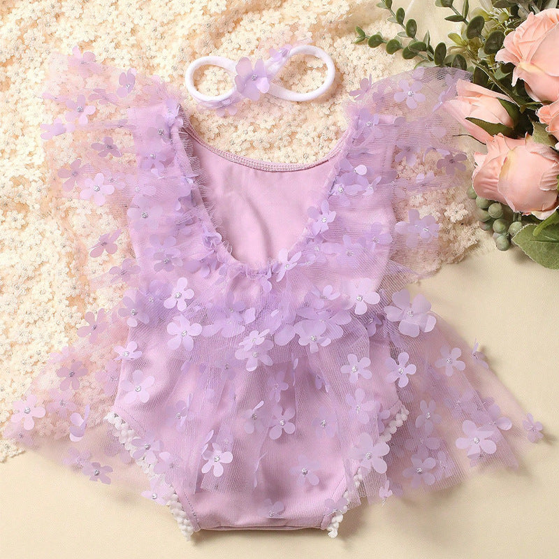 Body infantil de tul floral