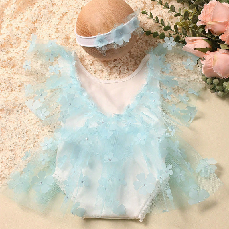 Body infantil de tul floral