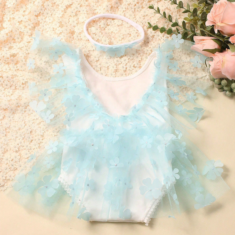 Body infantil de tul floral