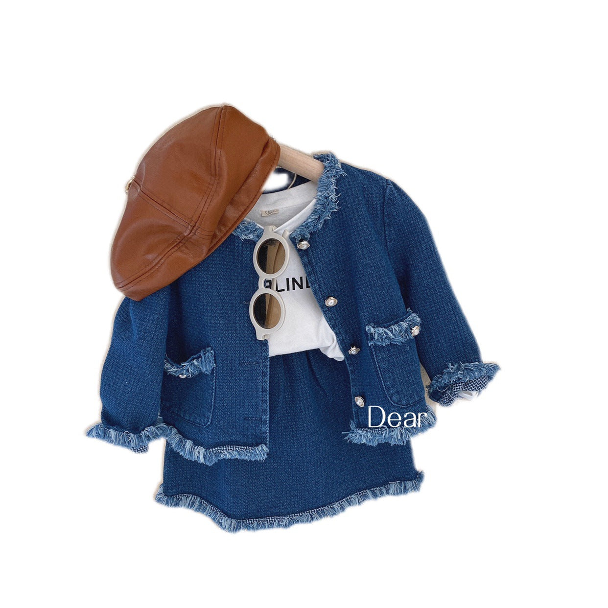 Conjunto de jeans deshilachados para niños