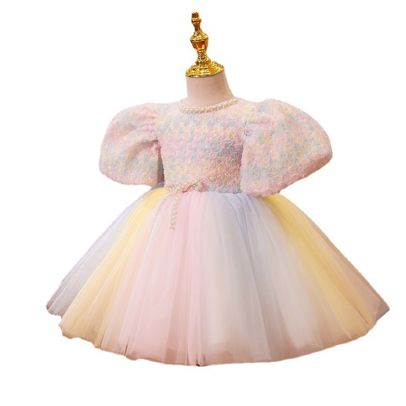 Vestido Infantil Perlas Colores