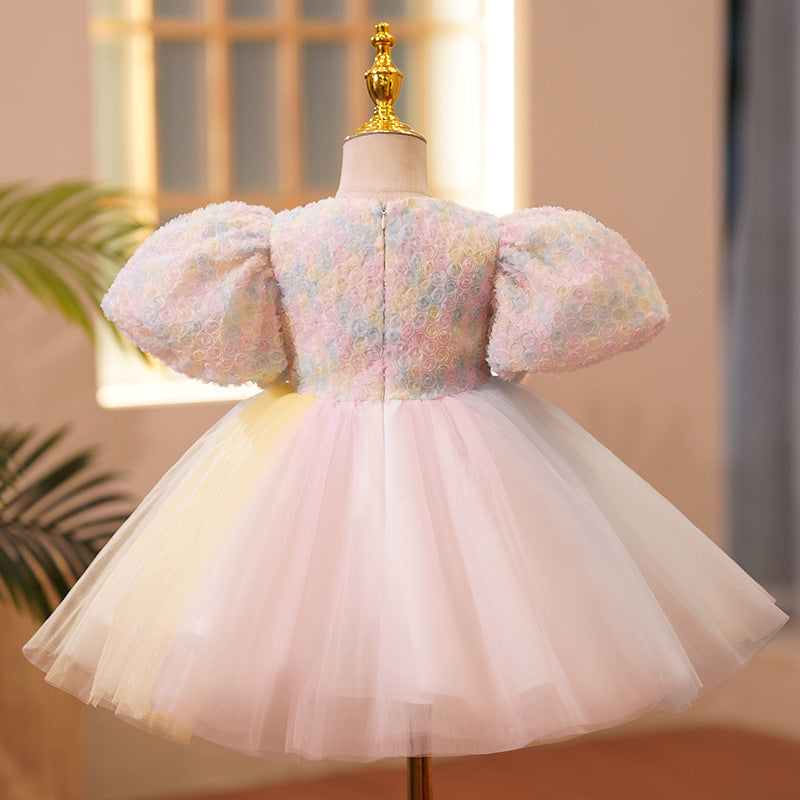 Vestido Infantil Perlas Colores