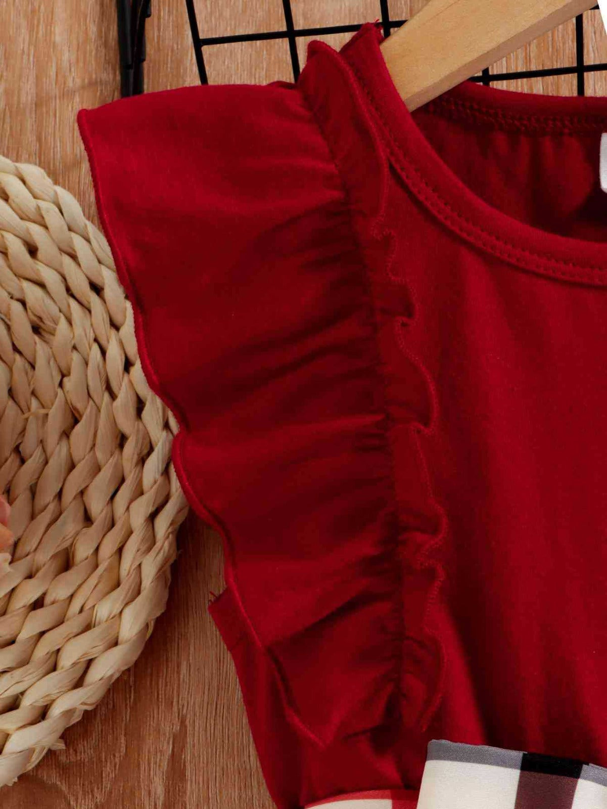 Vestido Infantil Cuadros Rojo