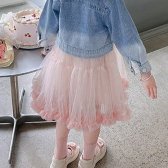 Vestido Tul Rosa + Chaqueta Conejita