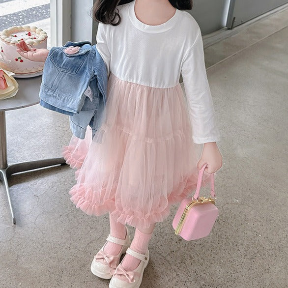 Vestido Tul Rosa + Chaqueta Conejita