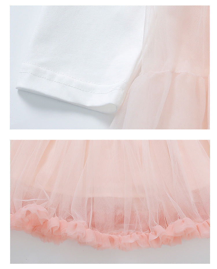 Vestido Tul Rosa + Chaqueta Conejita