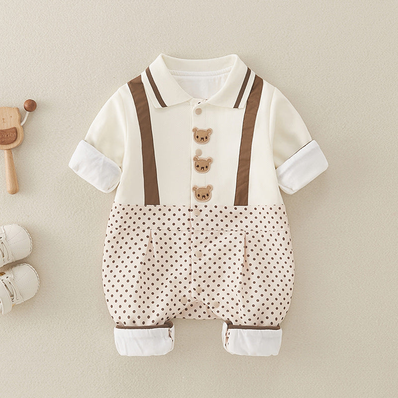 Mono infantil con cuello de osito de peluche