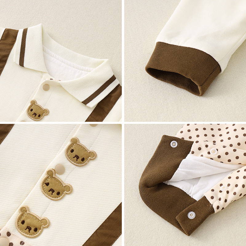 Mono infantil con cuello de osito de peluche