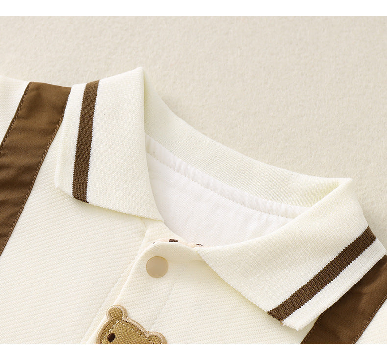 Mono infantil con cuello de osito de peluche