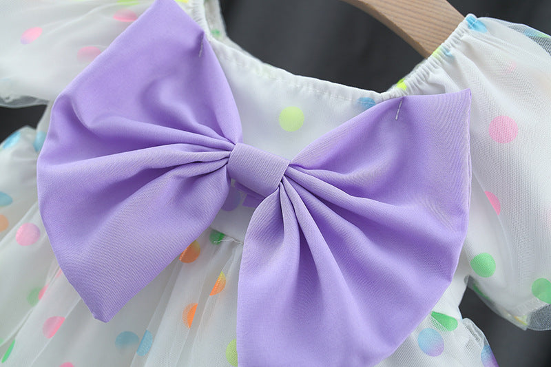 Vestido infantil de lunares de colores