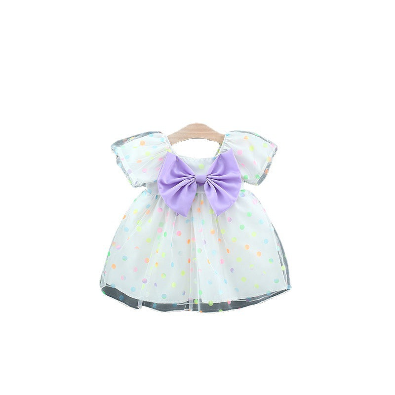 Vestido infantil de lunares de colores