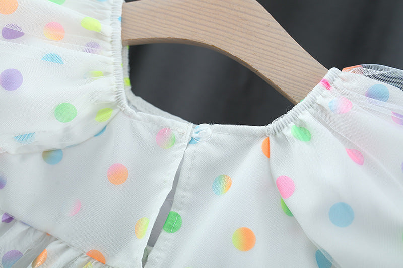 Vestido infantil de lunares de colores
