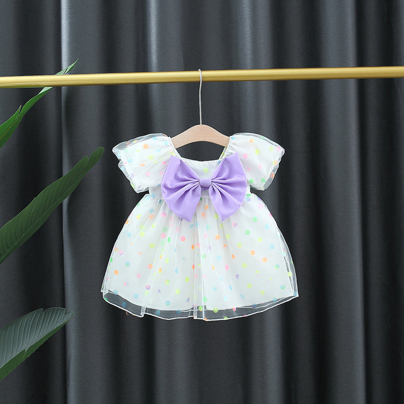Vestido infantil de lunares de colores