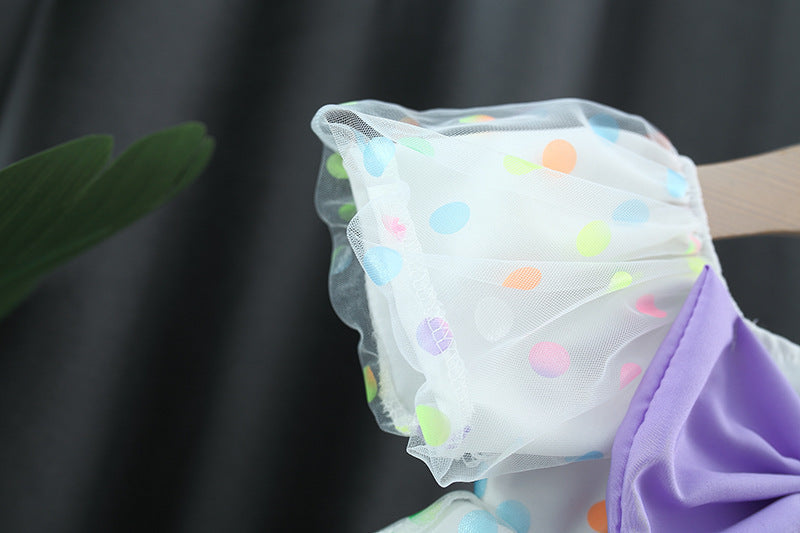 Vestido infantil de lunares de colores