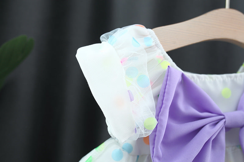 Vestido infantil de lunares de colores