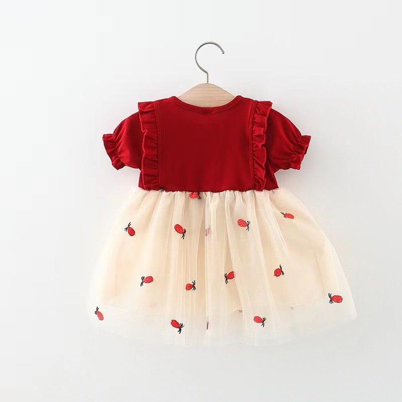 Vestido infantil encaje perlas