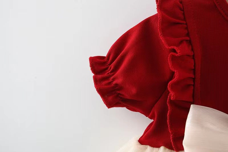 Vestido infantil encaje perlas