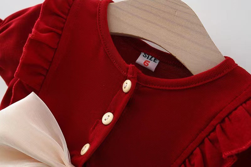 Vestido infantil encaje perlas