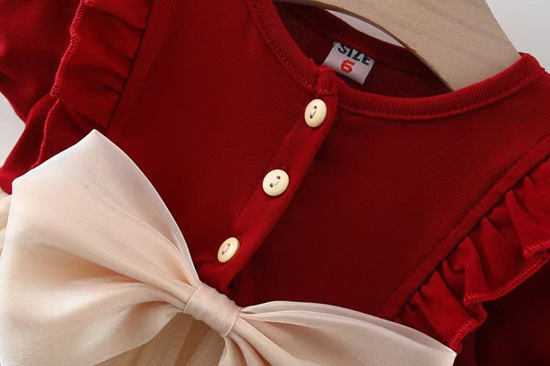 Vestido infantil encaje perlas