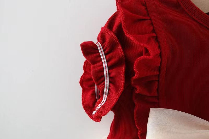 Vestido infantil encaje perlas