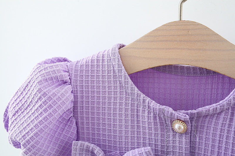 Vestido infantil encaje perlas