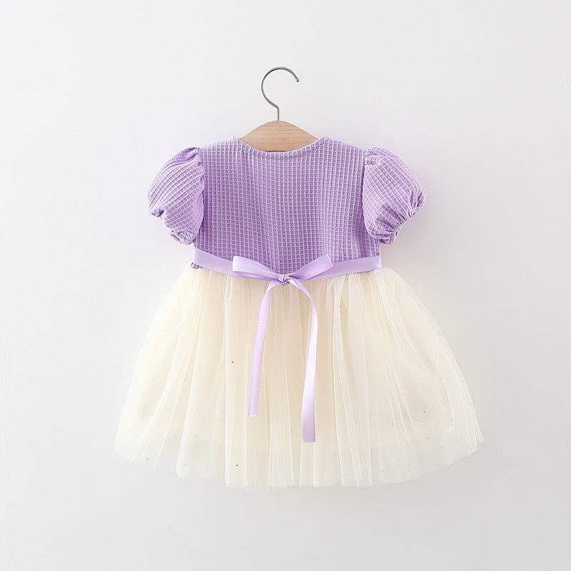 Vestido infantil encaje perlas