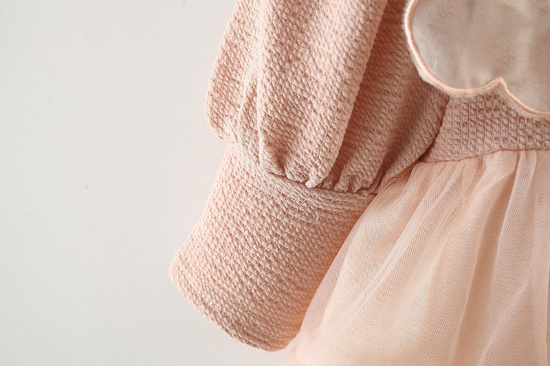 Vestido Infantil con Cuello de Conejito