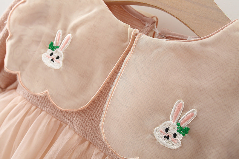 Vestido Infantil con Cuello de Conejito