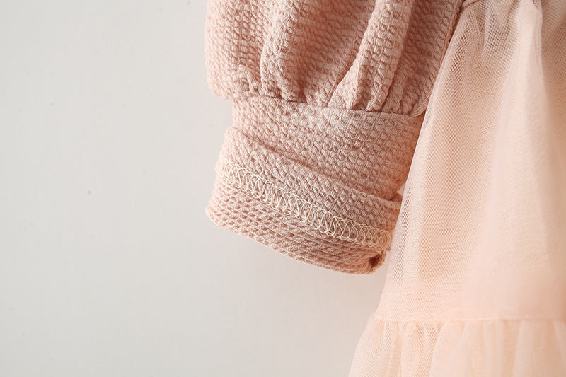 Vestido Infantil con Cuello de Conejito