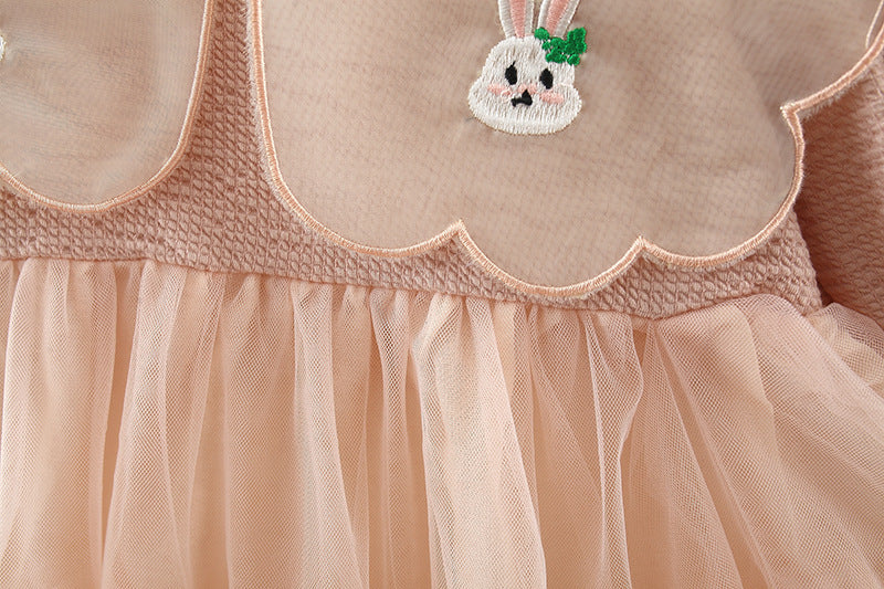 Vestido Infantil con Cuello de Conejito
