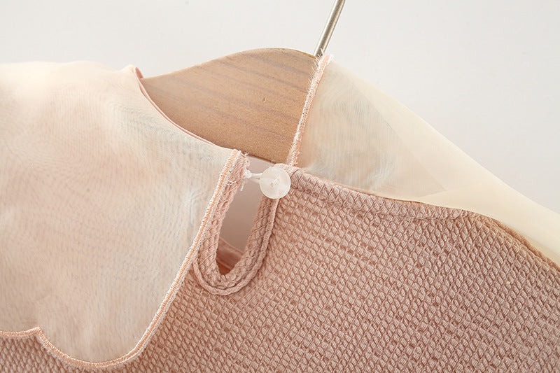 Vestido Infantil con Cuello de Conejito