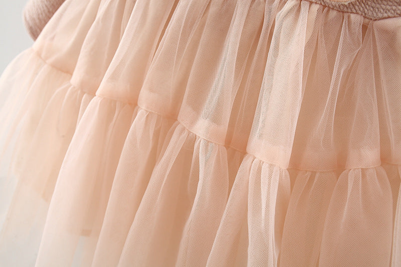 Vestido Infantil con Cuello de Conejito