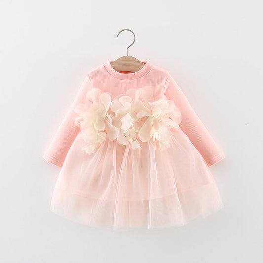 Vestido floral de tul infantil