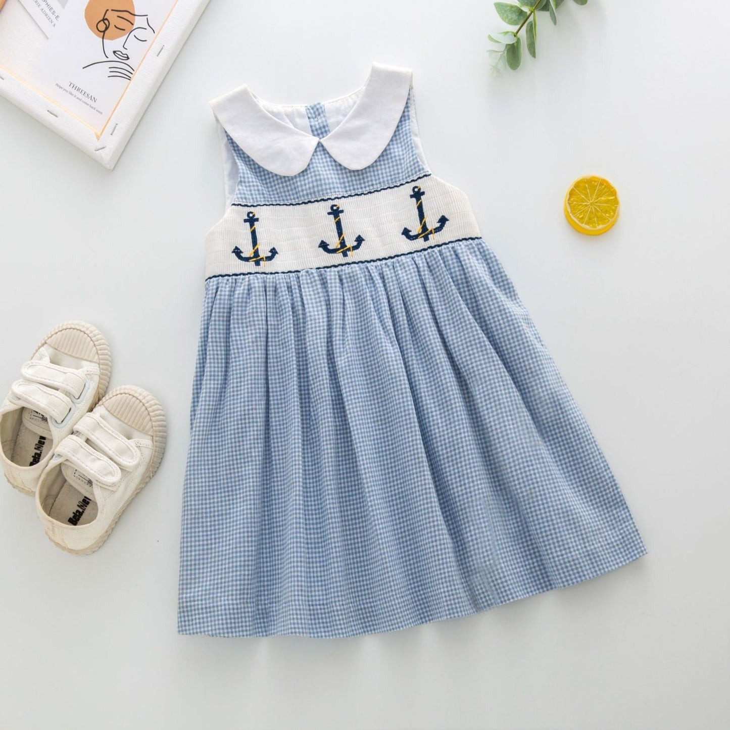 Vestido Infantil Ancora Azul