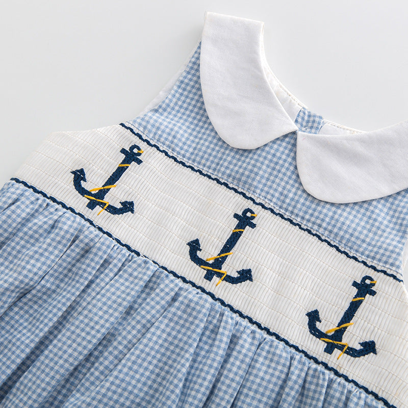 Vestido Infantil Ancora Azul