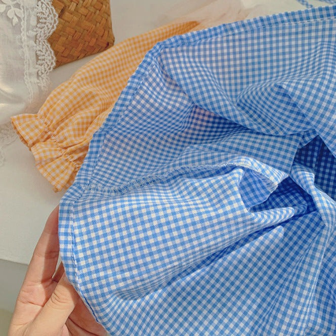 Vestido infantil con ositos de peluche a cuadros coloridos