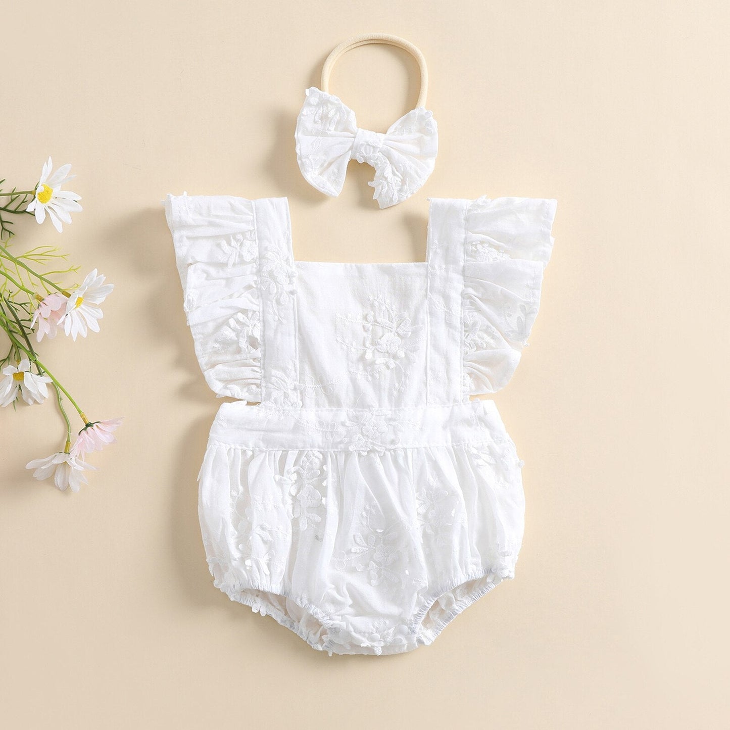 Body Infantil Bordado + Tiara