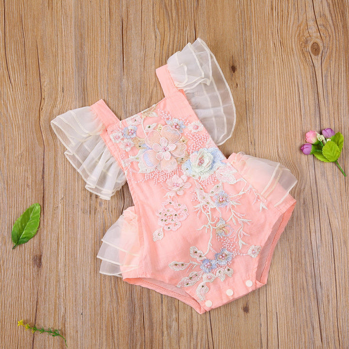 Body Infantil Femenino Flores Bordadas