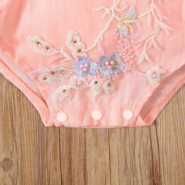 Body Infantil Femenino Flores Bordadas