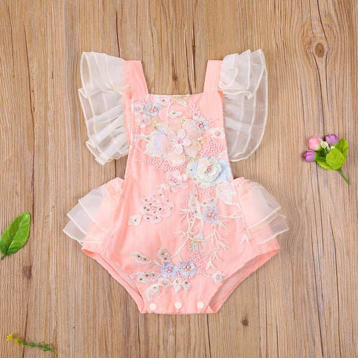 Body Infantil Femenino Flores Bordadas