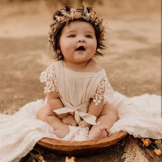 Mameluco Femenino Infantil de Encaje