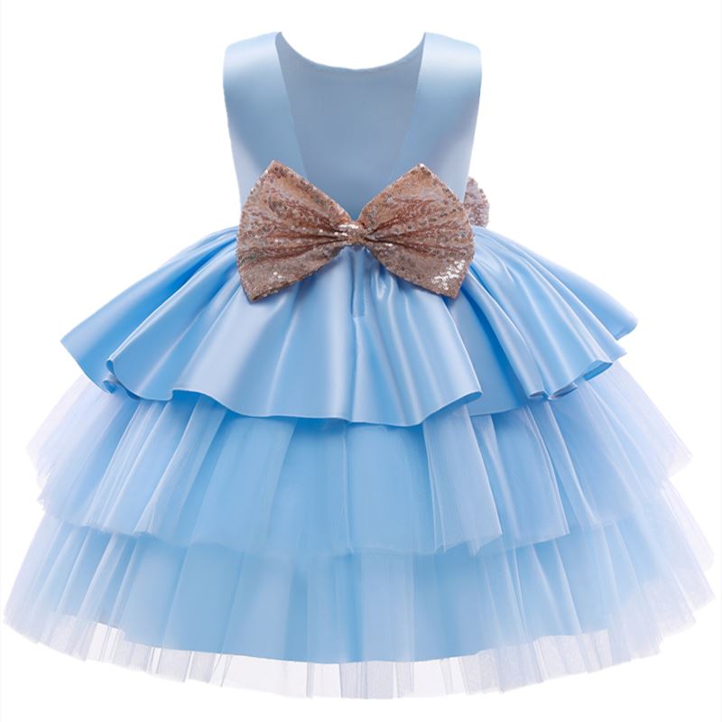 Vestido Fiesta Infantil Encaje Dorado