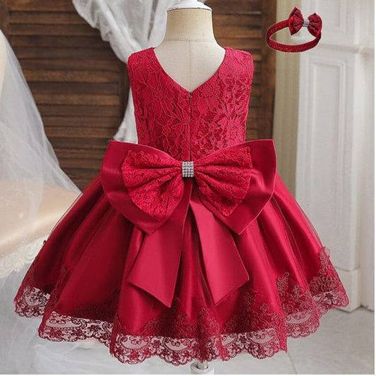 Vestido Fiesta Infantil Lazo + Fajín