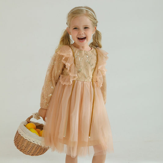 Vestido Fiesta Infantil Manga Larga