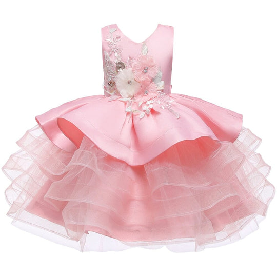 Vestido de Fiesta Infantil Primavera y Volantes