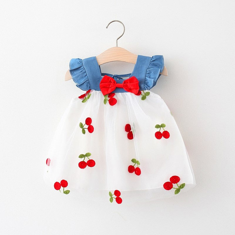 Vestido Infantil Frutos y Tul